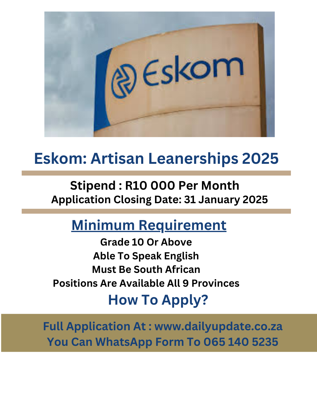 Eskom Artisan Leanerships