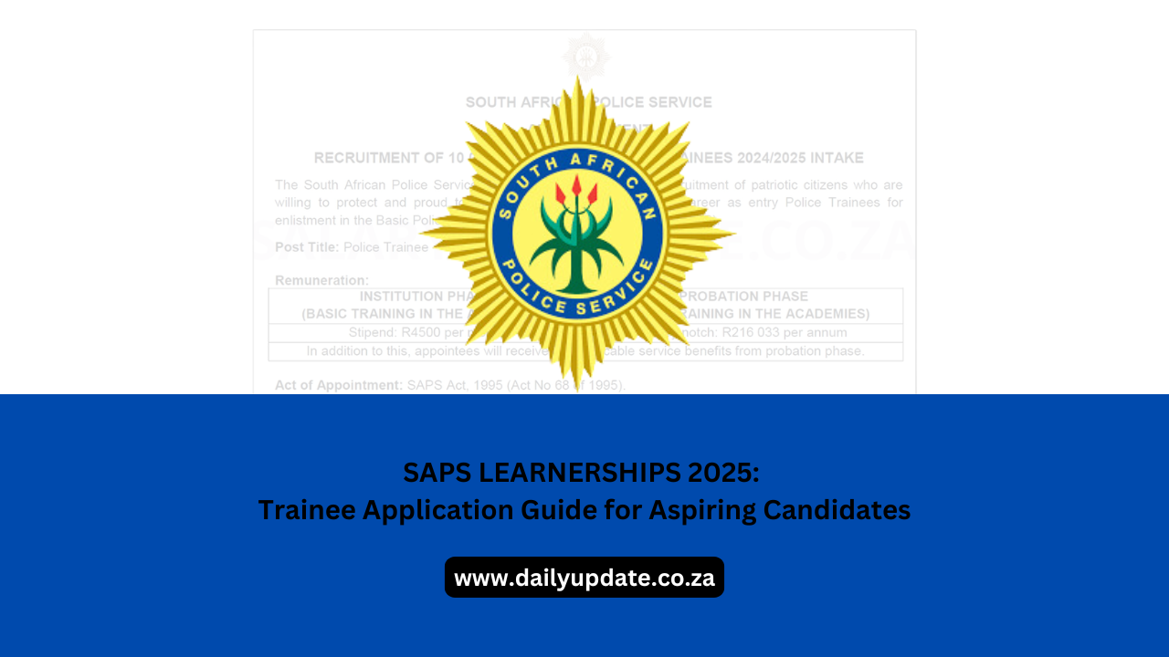 SAPS LEARNERSHIPS 2025: Trainee Application