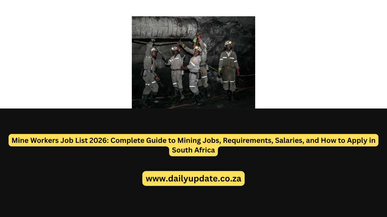 Mine Workers Job List 2026: Complete Guide to Mining Jobs, Requirements, Salaries, and How to Apply in South Africa