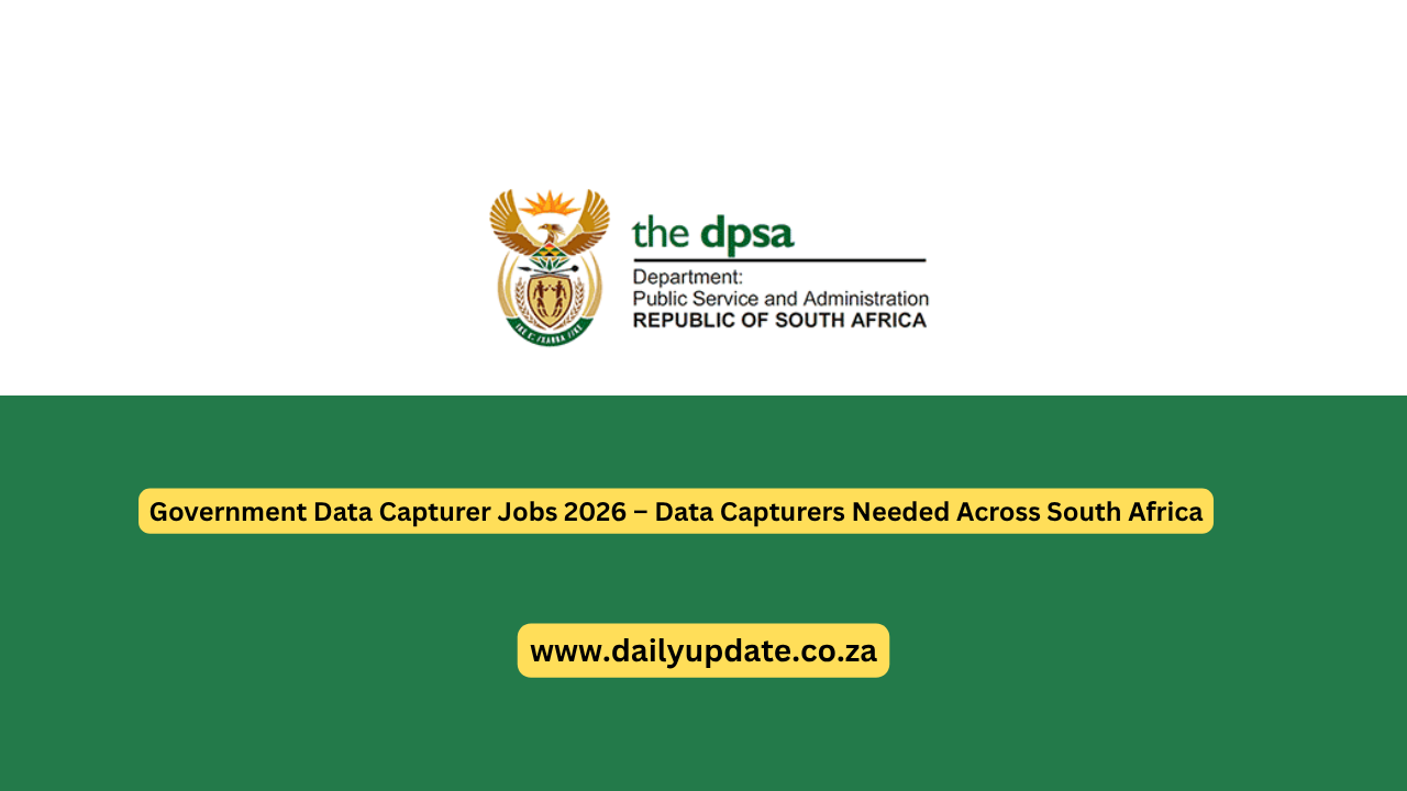 Government Data Capturer Jobs 2026 – Data Capturers Needed Across South Africa