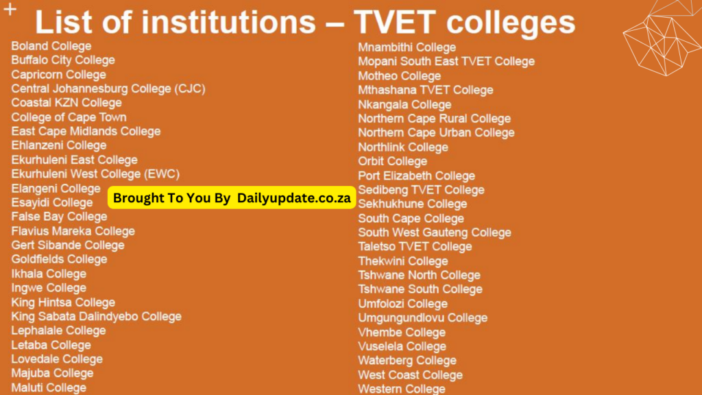 A List Of Registered Public TVET College In South Africa 2024 Apply Now ...