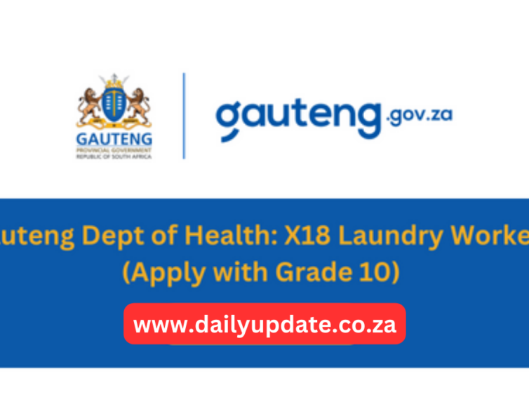 Gauteng Dept of Health: X18 Laundry Workers (Apply with Grade 10)