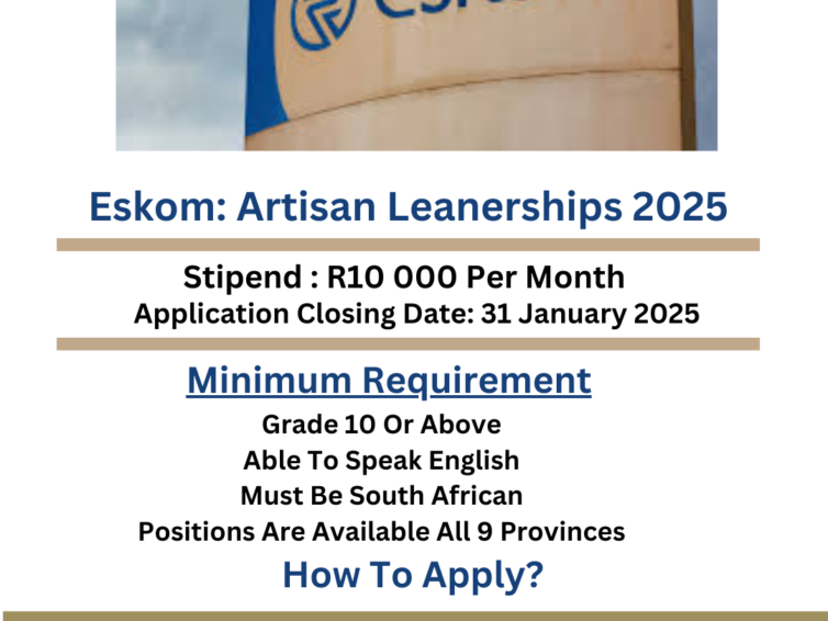 Eskom Artisan Learnership Programme 2025