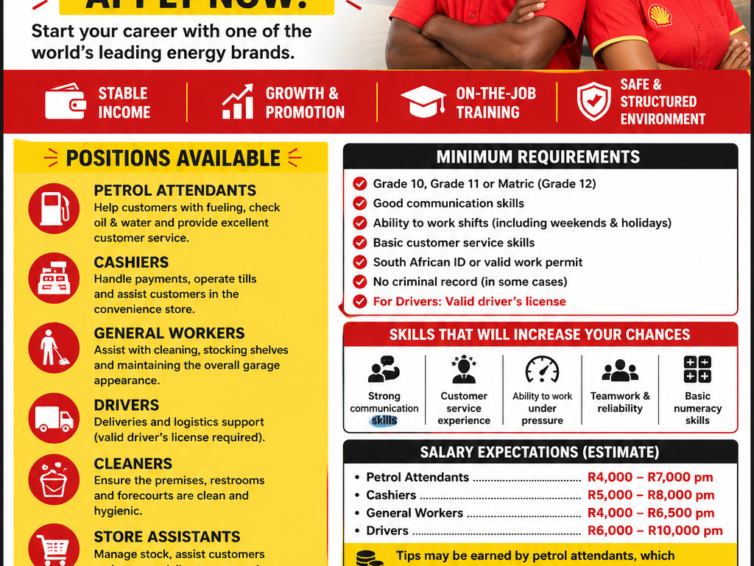 Shell Garage Hiring 2026: Apply Now for General Workers, Cashiers, Drivers & More