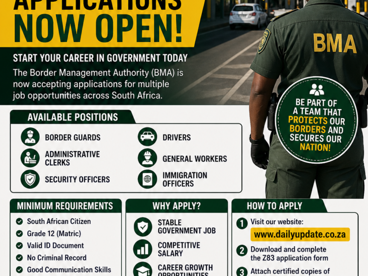 Border Management Authority (BMA) Opens Applications for New Opportunities in 2026