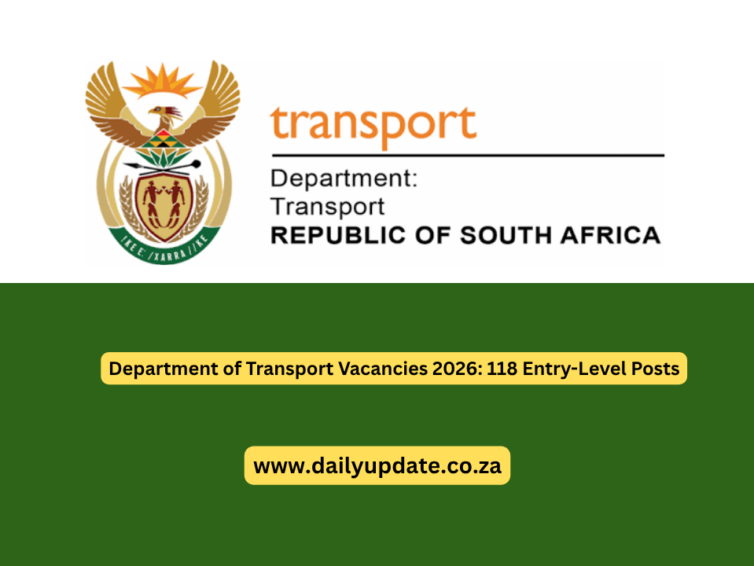 Department of Transport Vacancies 2026: 118 Entry-Level Posts