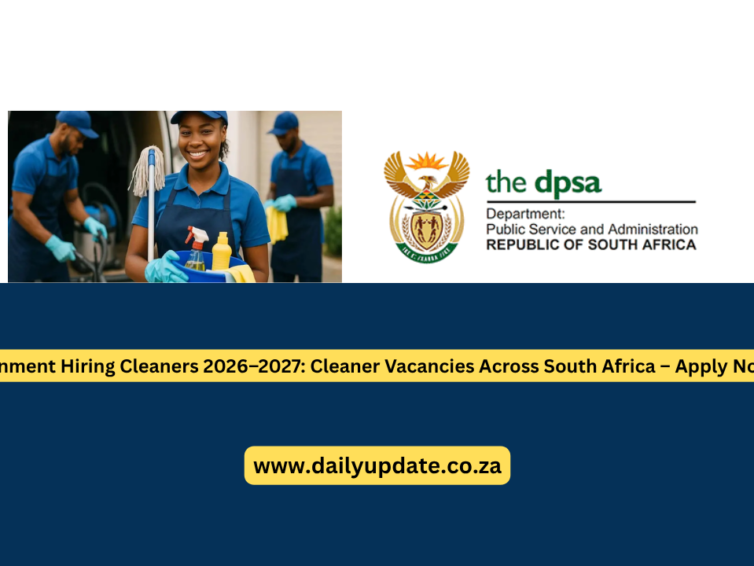 Government Hiring Cleaners 2026–2027: Cleaner Vacancies Across South Africa – Apply Now